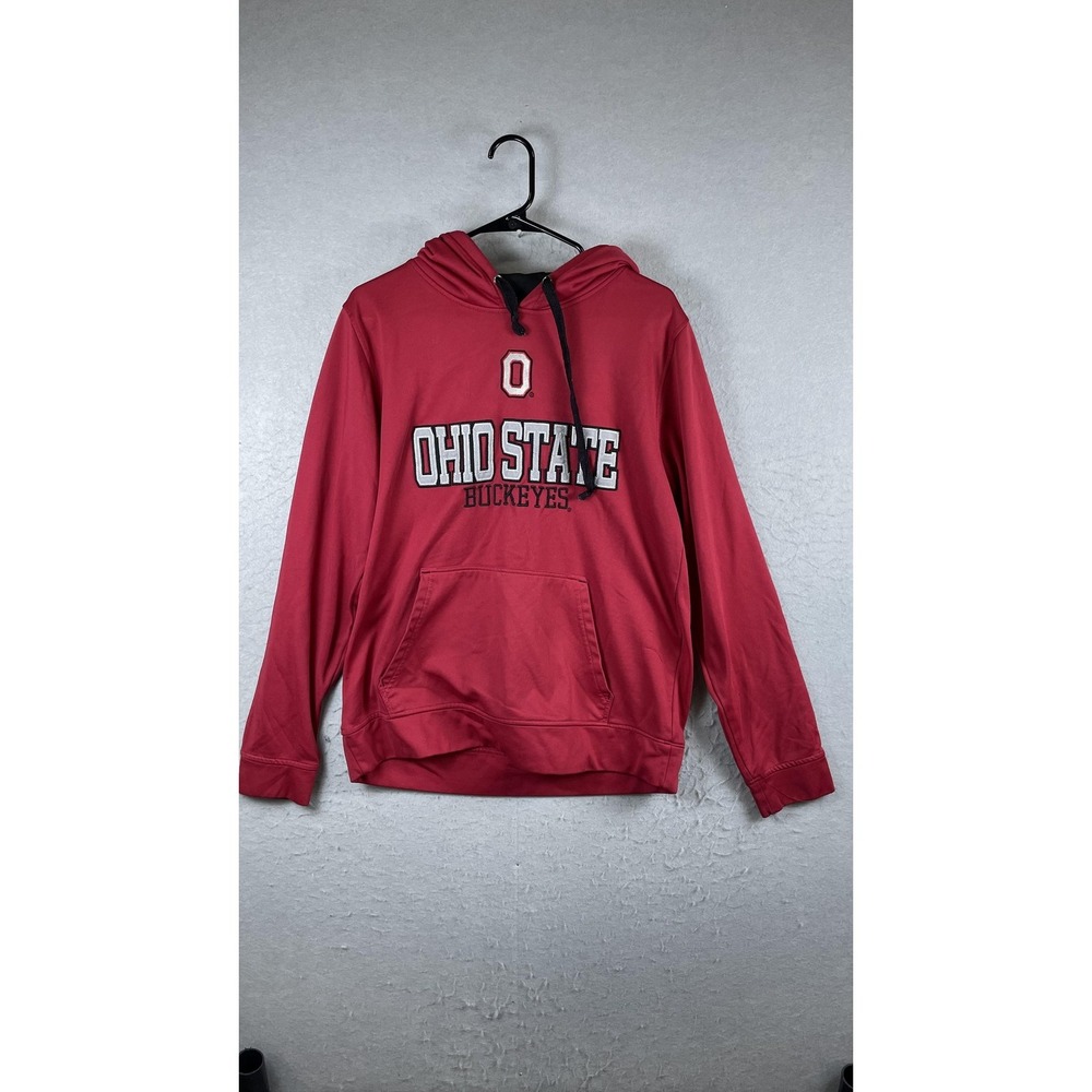 Ohio State Buckeyes‎ Hoodie Sweatshirt Mens Medium NCAA Football Scarlet & Gray